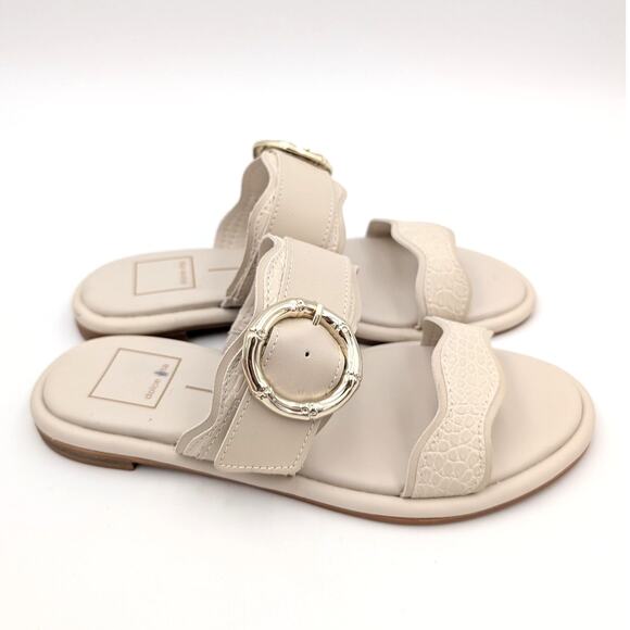 Dolce Vita Aperol Scalloped Slide Sandal Women's Slip-On Ivory Size US6.5 - Picture 4 of 10